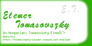 elemer tomasovszky business card